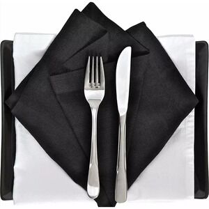 Black Cloth Napkins‎ Premium Dinner Napkins Party & Weddings 19x19 (10 Pack)